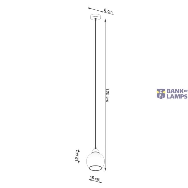 HANGING LAMP ALINO 1 BLACK E27 1X60 IP20 image 6