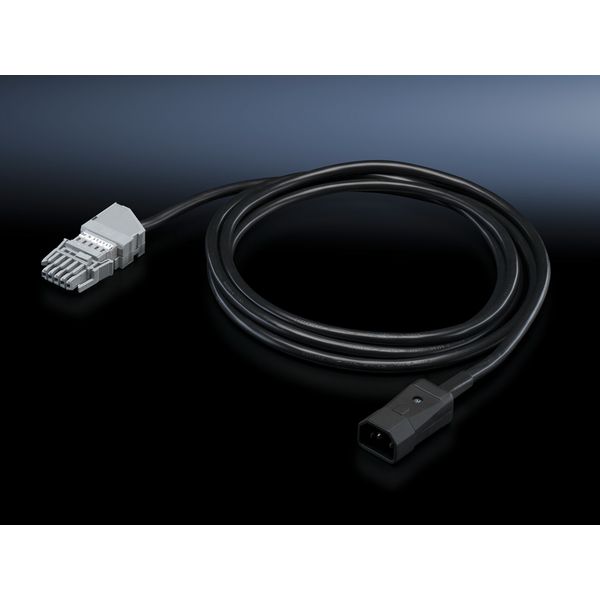 DK Connection cable, L: 3 m, 10 A, 1-phase, Wago X-Com, C14, For PSM image 2