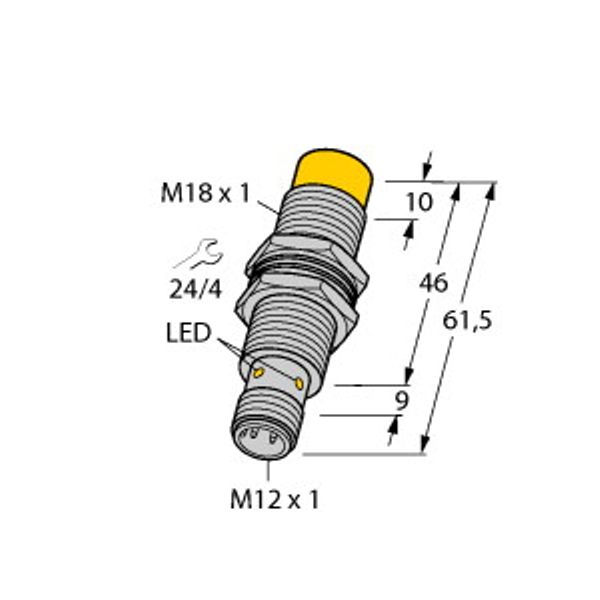 Inductive Sensor With Extended Switching Distance   NI15U-M18M-VP44X-H1141 image 1