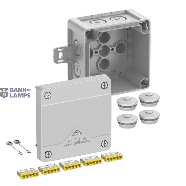 Junction box, Type of protection IP66/IP67/IP69, max. 2,5², IK09, Protection class II, Ui 450V AC, Ui 450V DC, DLG, DNV, VDE, Halogen free image 1