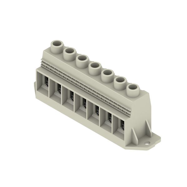 Printed circuit board terminals, 15.00 mm, Number of poles: 7, 90°, Solder pin length (l): 4.5 mm, tinned, Pebble grey, Clamping yoke connection, Clamping range, max. : 50 mm², Box image 6