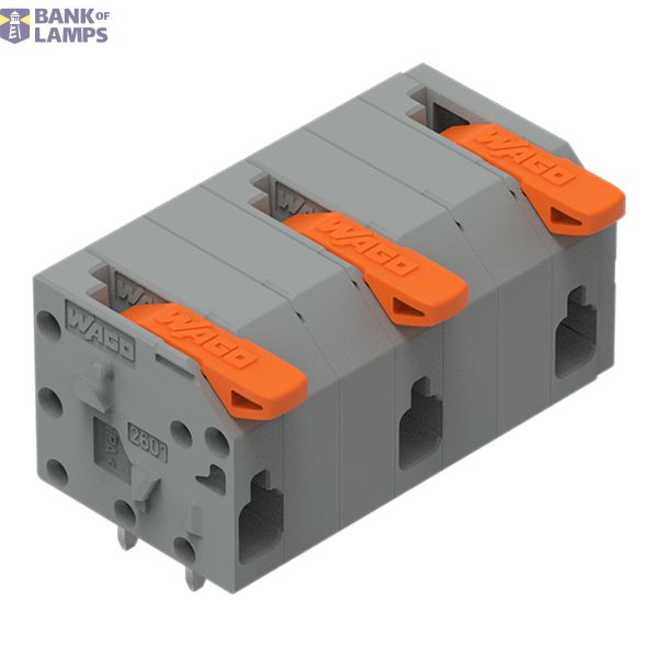 2601-1503 PCB terminal block; lever; 1.5 mm²; Pin spacing 11.5 mm; 3-pole; Push-in CAGE CLAMP®; 1,50 mm²; gray image 1