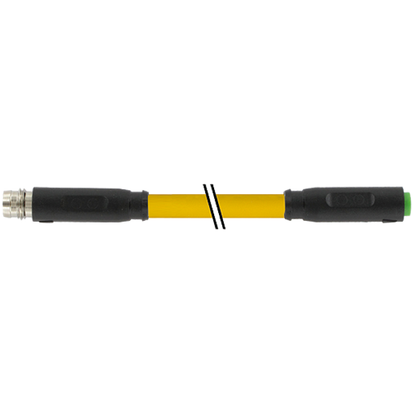 M8 male 0° / M8 female 0° A-cod. snap-in PVC 3x0.25 ye UL/CSA 0.3m image 1