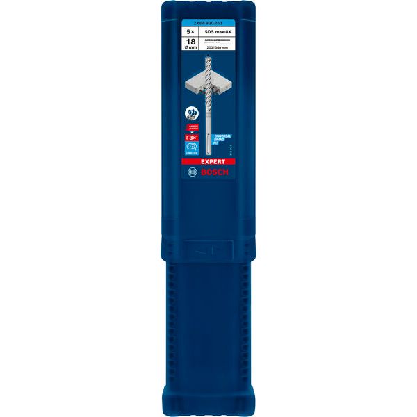 EXPERT SDS max-8X Hammer Drill Bit 18 x 200 x 340 mm 5-pc image 3