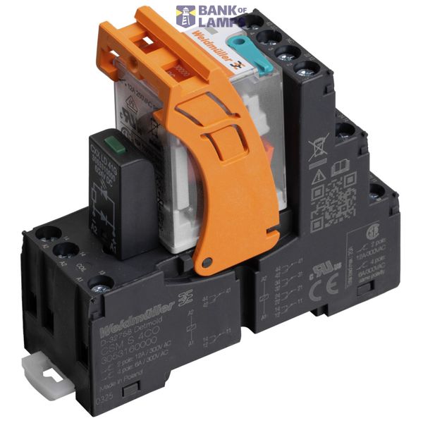 Relay module, 24 V DC, Green LED, 2 CO contact (AgNi) , 250 V AC, 12 A image 1