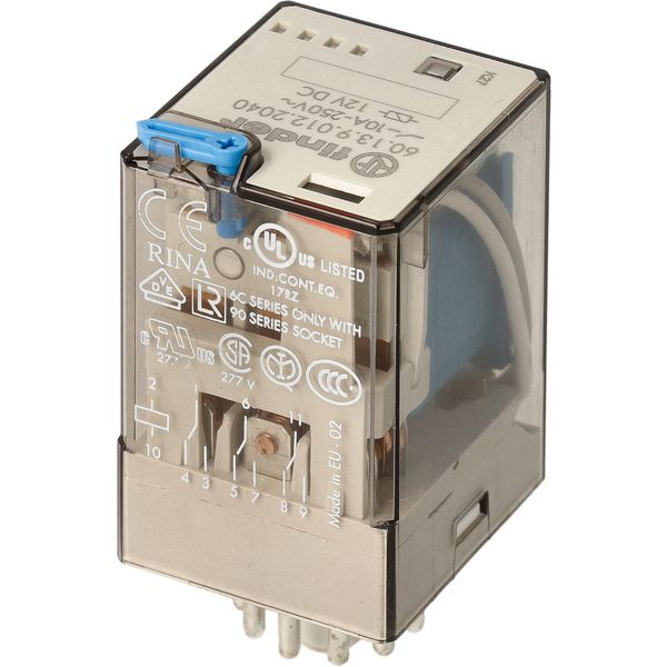 Rel. 3CO 10A/48VDC/AgCdO/Test button/Mech.ind (60.13.9.048.2040) image 3