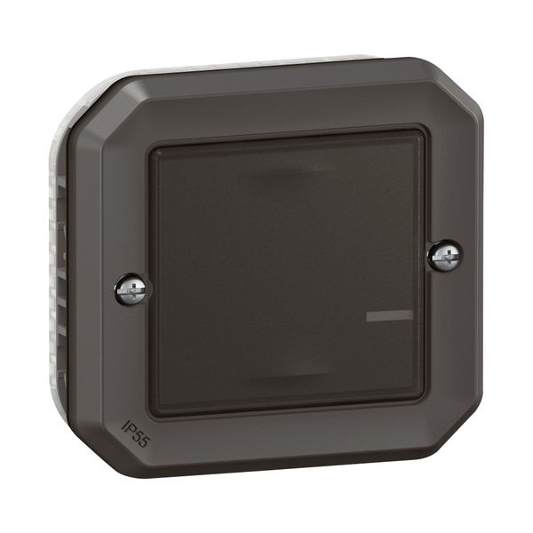 CONNECTED LIGHT DIMMER SWITCH WITHOUT NEUTRAL 5-125W LED PLEXO MECH ANTHRACITE image 1