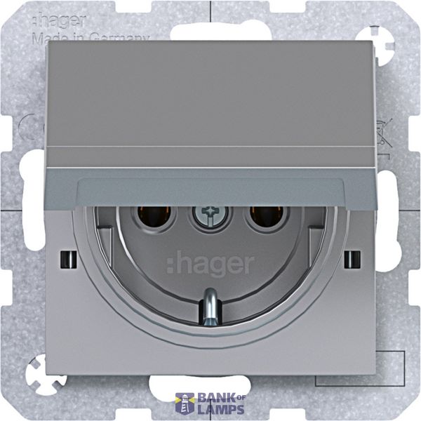 SCHUKO wall socket, locking device, plug-in, A.x/C.x, titanium image 1