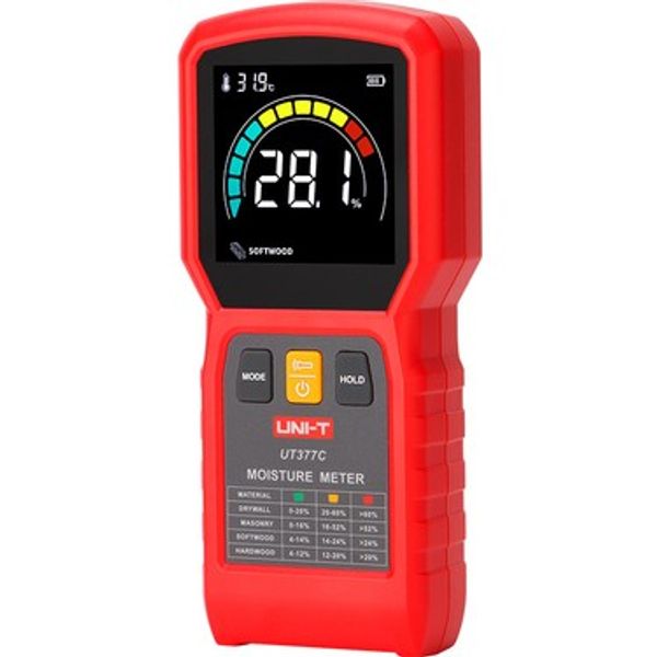 Pinless Moisture Meter; Color Screen; Wood 4~32%;Building Materials 0~99.9%; Flashlight; Temperature; image 1