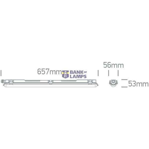 IP65 1xT8 LED TUBE 600mm PC/PC image 2
