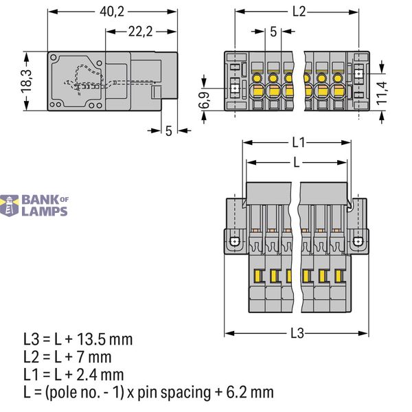1-conductor male connector CAGE CLAMP® 4 mm² gray image 2