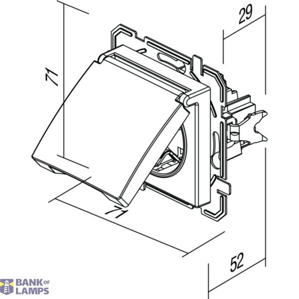 SOCKET SCHUKO+COVER 2P+E 16A 250V~ BV TT XO 4417023 image 3