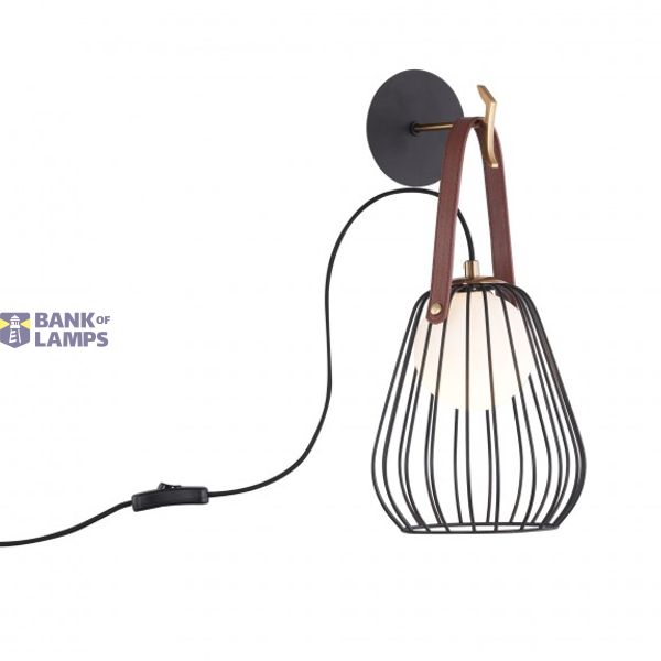 Modern Indiana Wall Lamp Black with Gold image 1
