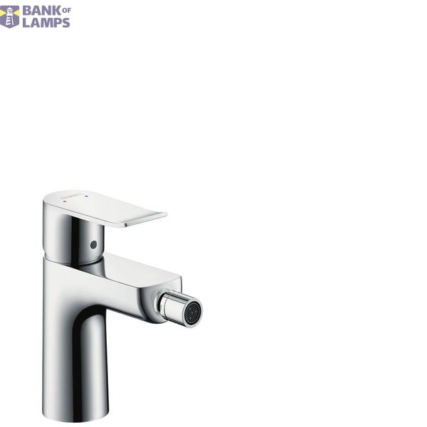 Metris 100 bidet mixer with pop-up, chrome image 1
