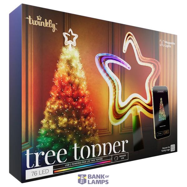 Twinkly Tree Topper - 30 LED RGB, Twinkly logo tree topper, USB Type C, 3m NO POWER SUPPLY image 1