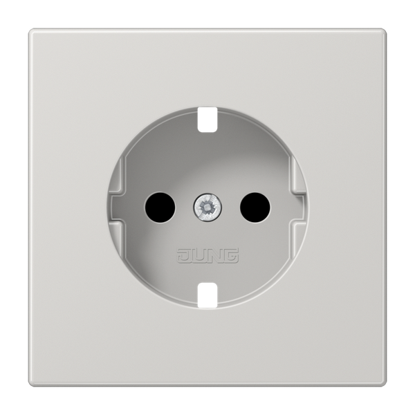 Cover for SCHUKO® sockets, integrated increased contact protection, SAFETY+, duroplast, LS series, light gray image 1