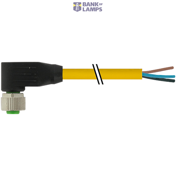 M12 female 90° A-cod. with cable TPE 4x18AWG ye UL/CSA. ITC/PLTC 25m image 2
