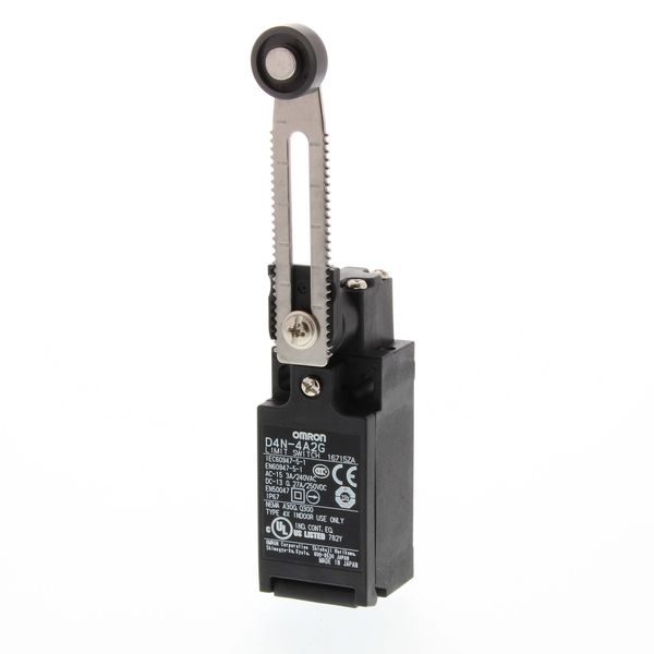 Limit switch, Adjustable roller lever, form lock (metal lever, resin r D4N 0443M image 2