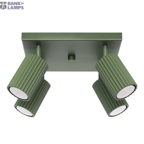 CEILING LAMP WITH FOUR REFLECTORS ON A SQUARE ROSECAKE, GREEN, CARBON SERIES, 4XGU10 image 2