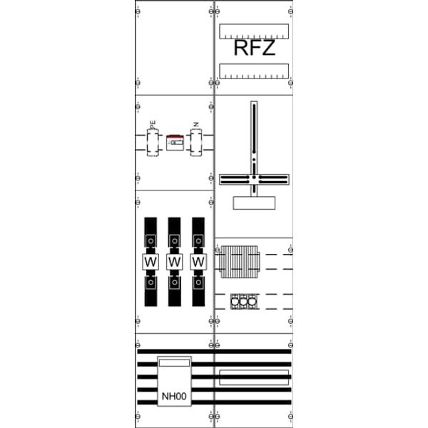 WF29KK23T 9RE 2FB Complete panel according to FNN In 100A with three-point fastening image 1