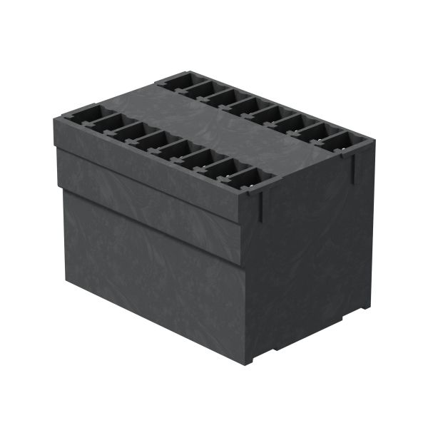 PCB plug-in connector, male header, closed side, THT solder connection, 3.81 mm, Number of poles: 20, 180°, Solder pin length (l): 3.2 mm, tinned, black, Box image 1