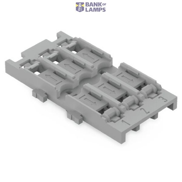Mounting carrier 3-way for inline splicing connector with lever gray image 1