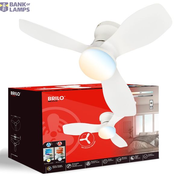 CCT ceiling light with fan, white image 1
