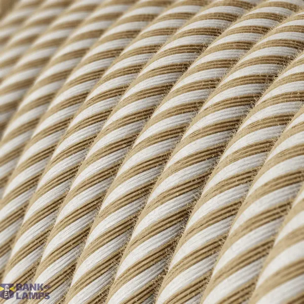 Cotton and Natural Jute Vertigo Textile Cable - The Original Creative-Cables - ERN07 round 2x0.75mm / 3x0.75mm image 2