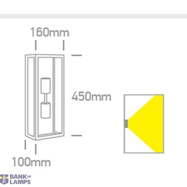 BLACK WALL LIGHT 12W 2xE27 IP43 image 2