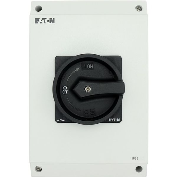 P3-63/I4/SVB-SW/HI11 Main switch, P3, 63 A, surface mounting, 3 pole, 1 N/O, 1 N/C, STOP function, With black rotary handle and locking ring, Lockable in the 0 (Off) posit image 4