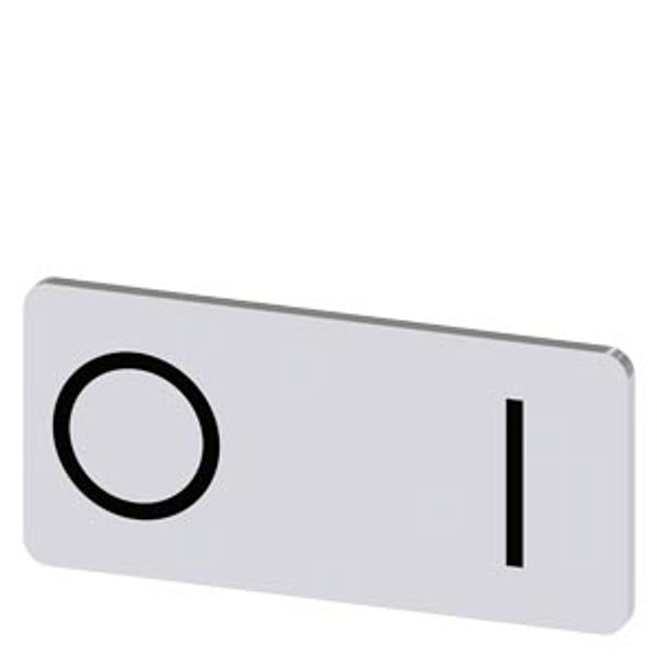 Labeling plate 12.5 x 27 mm, silver-colored label, icon: O* I image 1