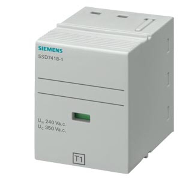 Plug-in part type 1 L-N Requirement class B, UC 350V 1-pole for lightning arrester 5SD741 image 1