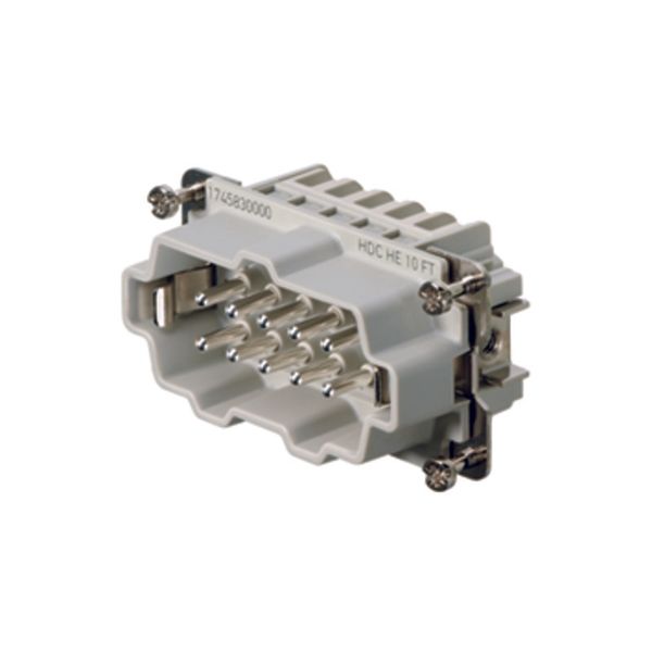 HDC insert, Male, 500 V, 16 A, Number of poles: 10, Tension-clamp connection, Size: 4 image 1