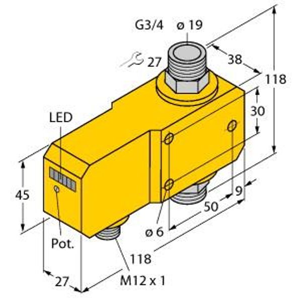 Flow Monitoring Inline Sensor with Integrated Processor   FCI-D20A4P-AP8X-H1141 image 1