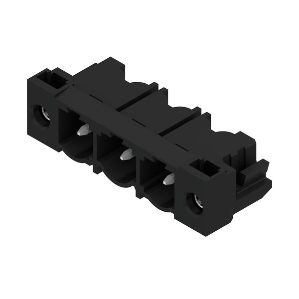 PCB plug-in connector, male header, Flange, THT solder connection, 7.62 mm, Number of poles: 3, 90°, Solder pin length (l): 3.2 mm, tinned, black, Box image 2