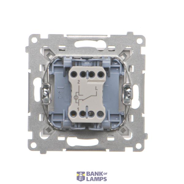 Two-way switch with LED illumination without pictogram - separate backlight for each key, (module), Simon 24, IP20, 10AX, black matt image 2