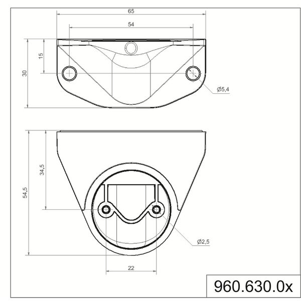 Bracket concealed cable entry WM BK image 3