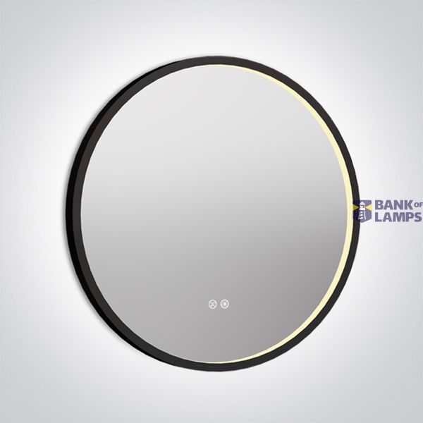 60208C/B/V BLACK ROUND MIRROR 20W CCTV IP44 230V DIMMABLE image 1