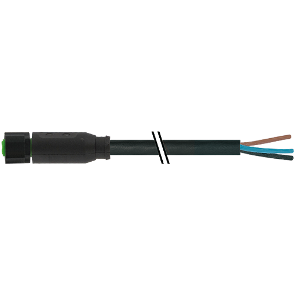 M8 female 0° A-cod. with cable Lite PVC 4x0.25 bk UL/CSA 5m image 1