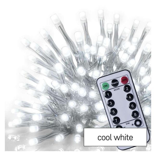 LED Christmas icicles, 5 m, outdoor and indoor, cool white, controller, programmes, timer image 1