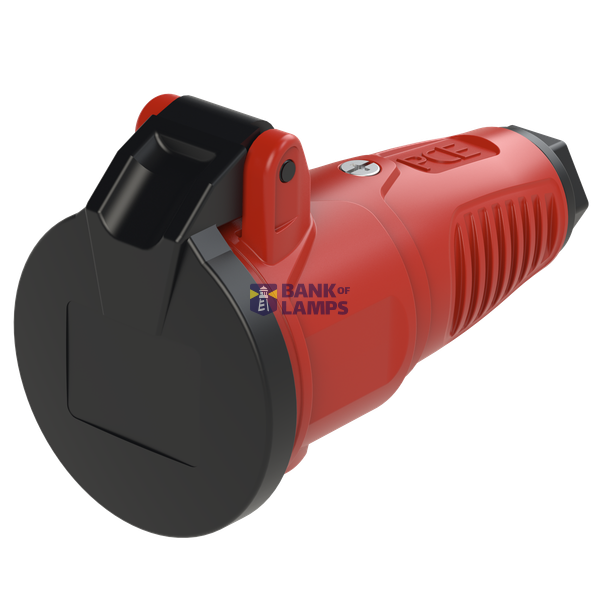 Red rubber socket 16A 230V IP54 image 2