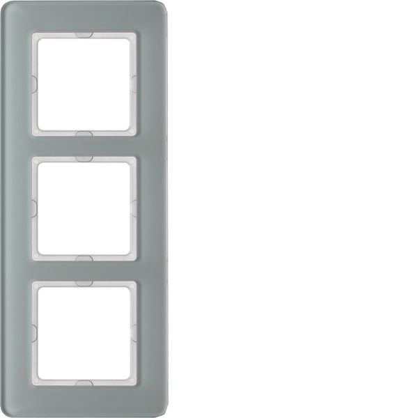 Frame 3gang R.7 glass, polar white image 1