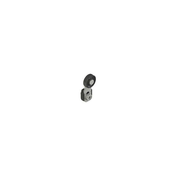 Adjustable straight metal revolving lever with technopolymer roller ? 18 mm, with external metallic parts in stainless steel image 1