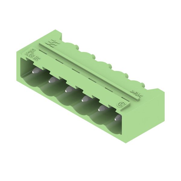 PCB plug-in connector, male header, closed side, THT solder connection, 5.08 mm, Number of poles: 6, 90°, Solder pin length (l): 3.2 mm, tinned, Pale green, Box image 4