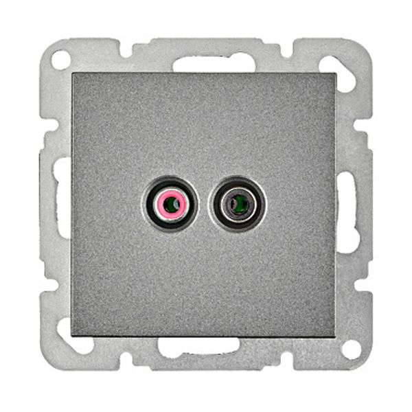 Audio socket, screw clamps, anthracite image 1