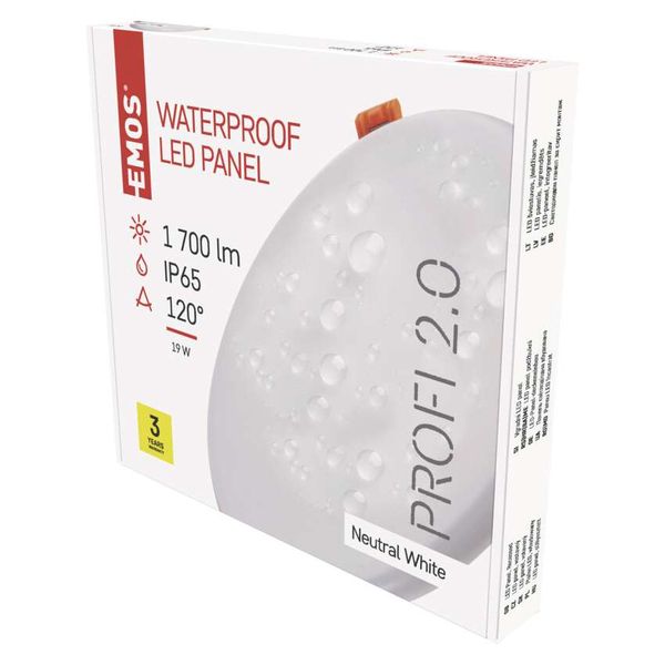 LED panel VIXXO 185 mm, round, built-in, white, 19W neutral white image 1