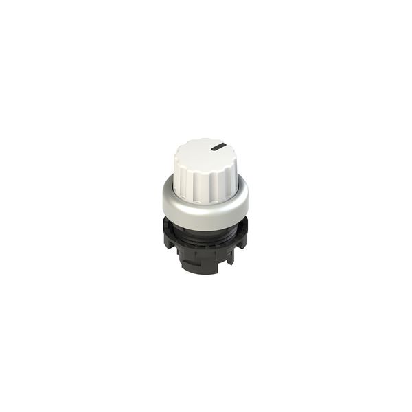 Illuminated knob selector, 3 positions white with marking image 2