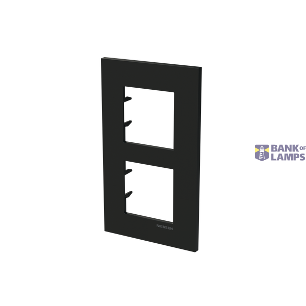 Frame 2-gang / 2+2-modules - Niessen logo - S - Matt Black image 2