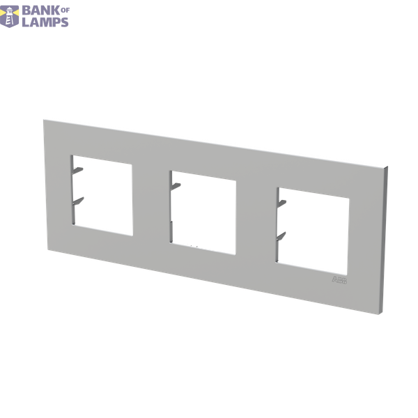 Frame 3-gang - ABB logo - Silver image 2