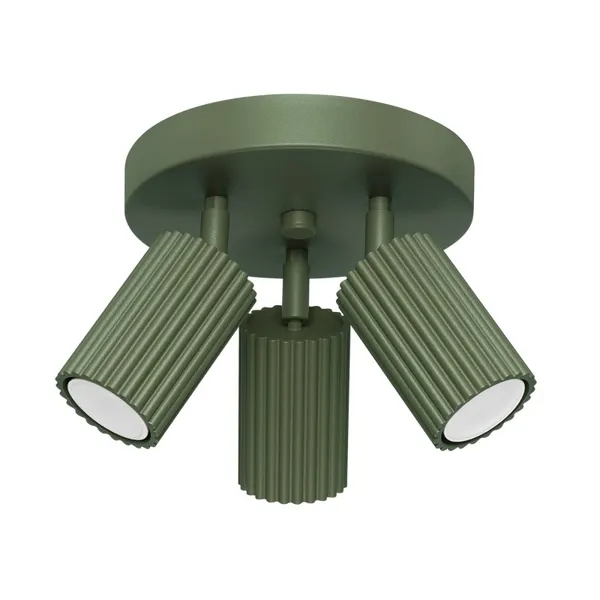 CARBON CEILING LAMP WITH REFLECTORS ON A ROUND OLIVE HEADLINING 3XGU10 image 1